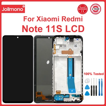 Замена экрана Super AMOLED Redmi Note 11S, для Xiaomi Redmi Note 11S 2201117SG 2201117SI ЖК-дисплей с Цифровым сенсорным экраном