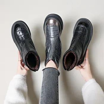 Зимние ботинки; Женские Низкие ботинки на плоской подошве С круглым носком; Роскошные Дизайнерские Плюшевые Австралийские ботинки; Женская Мода 2023 Года; Loli