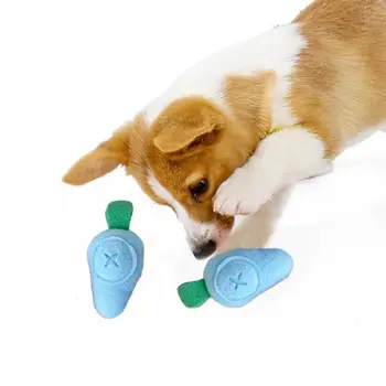 Игрушка для собак Забавная Плюшевая Игрушка для собак, Жевательная игрушка в форме Моркови со Скрипучим устройством, Идеально подходящим для Скрежета зубами При Жевании домашних животных