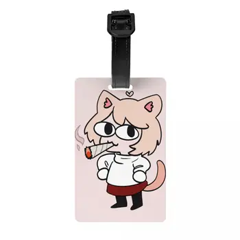 Изготовленная на Заказ Багажная Бирка Neco Arc Защита Конфиденциальности Аниме Tsukihime Cat Girl Багажные Бирки Дорожная Сумка Этикетки Чемодан