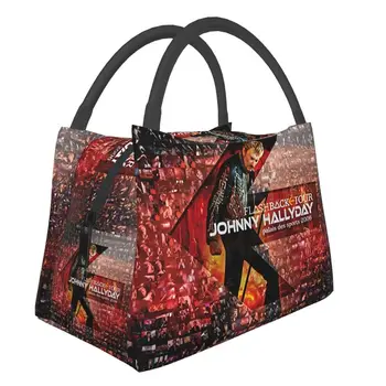 Изготовленная на заказ сумка для ланча Johnny Hallyday French Rock, мужская и женская, теплые, более прохладные, изолированные ланч-боксы для пикника, кемпинга, работы и путешествий