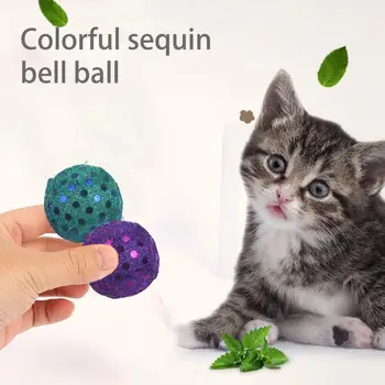 Интерактивная игрушка для кошек, изысканная игрушка для кошек, Яркая Цветная обучающая игрушка Для милых домашних кошек, котенок, звуковой колокольчик, игрушка-мяч