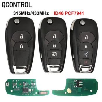 Кнопка QCONTROL Remote Key FobFlip 2/3/4 Для Chevrolet Cruze Avo МГц ID46 PCF7941Chip Smart Key Control 2014-2018 315 МГц 433