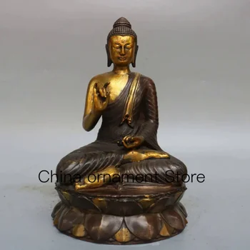 Коллекция Тибетский латунный буддизм Статуя Будды Бодхисаттвы Шакьямуни