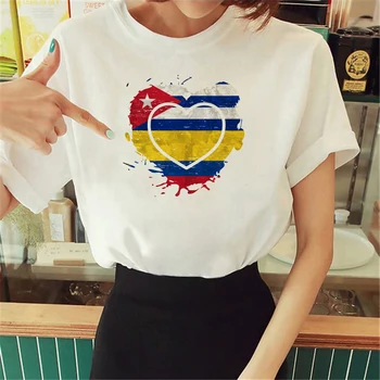 Колумбия футболка женская harajuku уличная одежда манга топ женский дизайнер графическая японская одежда