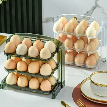 Контейнер для яиц для холодильника, Многослойное устройство для хранения, Стеллаж для хранения свежих яиц, Кухонные ящики для хранения