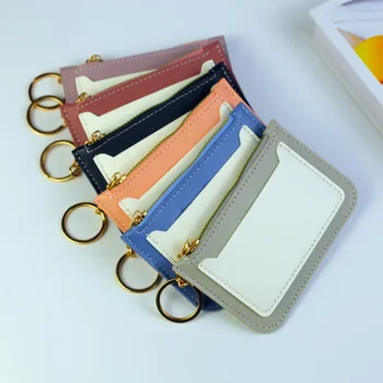 Корейская версия новой женской сумки-визитницы, простой женский кошелек, компактная застежка-молния, однотонный зажим для визитных карточек