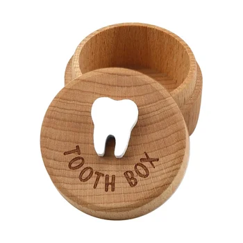 Коробка Зубной Феи 3D Резная Деревянная коробка Сувенир Выпавший Зуб Коробка для хранения на память Подарок для мальчика или девочки