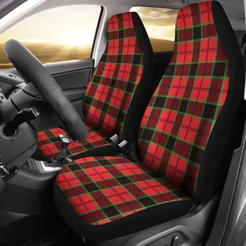 Красный шотландский плед Royal Stewart Tartan, комплект чехлов для автомобильных сидений, 2 шт., автомобильные аксессуары, автомобильные коврики