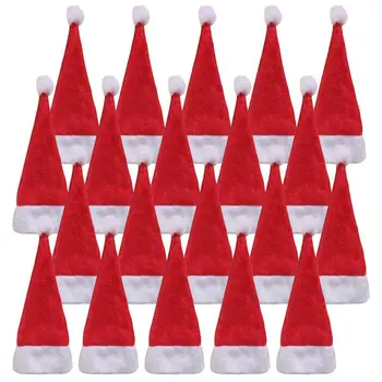 Крошечная шляпа Санта-Клауса, Рождественская шляпа Санта-Клауса, крышка для бутылки вина, Эльфийская шляпа с леденцами на палочке, Рождественский обеденный стол DIY Craft
