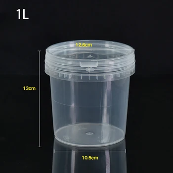 Круглое пластиковое ведро объемом 1 литр с крышкой из пищевого Полипропилена, контейнер для хранения Пищевой жидкости, Герметичная бутылка Многоразового использования
