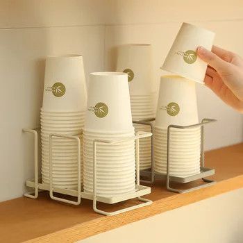 Кухонный Японский Держатель бумажных Стаканчиков для удаления одноразовых Стаканчиков Стеллаж для хранения чашек из Кованого Железа Организация домашнего Кофейного стаканчика