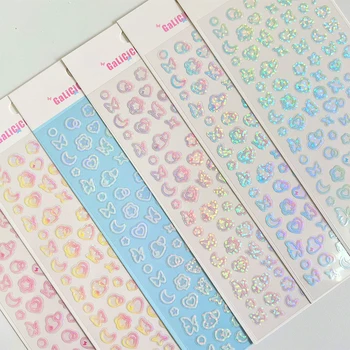 Лазерные наклейки Пузырьковые наклейки с бабочками, сверкающие декоративные наклейки 