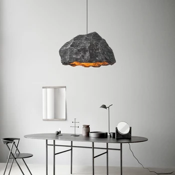 Лампа для бара в скандинавском СТИЛЕ, оригинальная индивидуальность, имитация камня, микроцемент, Японская ветряная люстра WWabi Sabi.