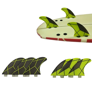 Ласты для серфинга среднего размера UPSURF FCS Honeycomb для доски для серфинга из стекловолокна, Подруливающее устройство (3 ласты), Двойные выступы, Короткие ласты для доски, Водные виды спорта