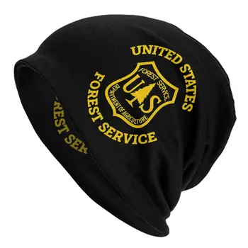 Лесная служба США USFS Skullies Шапочки Шляпы Винтажные Унисекс Уличные Шапки Теплая Многофункциональная Вязаная Шапка-Капот
