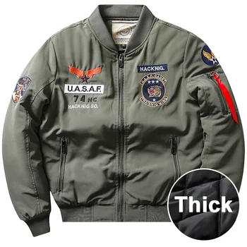 Летная куртка Air Force Ma1, мужские зимние толстые байкерские куртки Harley, военная униформа Top Gun, уличная вышивка, повседневная куртка-бомбер