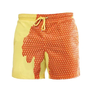 Летние быстросохнущие пляжные шорты, меняющие цвет, удобные пляжные штаны для мальчика, летние шорты для серфинга на температурной доске