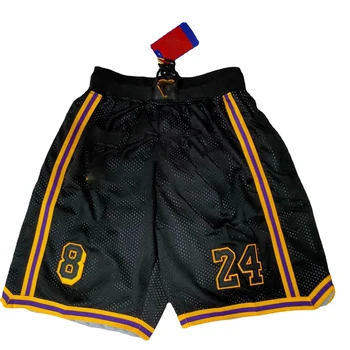 Летние Мужские баскетбольные шорты с вышивкой, карманы на молнии, 8 + 24 дышащих свободных тренировочных брюк для уличных видов спорта на открытом воздухе в стиле хип-хоп