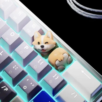 Механическая клавиатура с 3D-печатью Corgi Keycap Animal Party, креативная личность, прекрасный трехмерный бюстгальтер