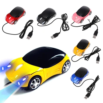 Мини-Автомобильная Форма USB Проводной Мыши С Разрешением 1000 Точек На дюйм С Сенсорным Освещением 3D Оптическая Мышь Для Настольных Компьютеров И Ноутбуков 2021 Новинка