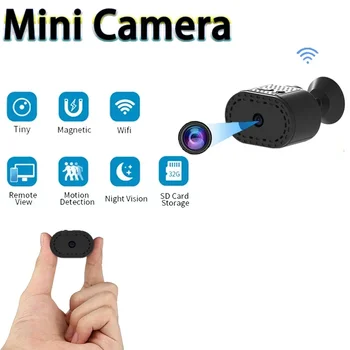 Мини-беспроводные камеры WiFi 1080P, IP-камера домашней безопасности, камера няни, маленький видеомагнитофон, монитор ночного видения.