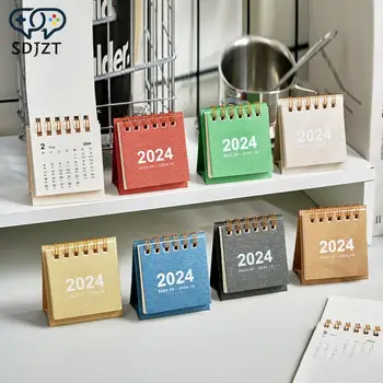 Мини-календарь на 2024 год Минималистичный Календарь Украшение рабочего стола Канцелярские принадлежности для студентов для планирования и организации ежедневного расписания
