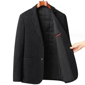 Модный повседневный костюм высокого класса для мужчин, осенне-зимний Легкий роскошный деловой мужской костюм с однотонной западной текстурой, который будет выглажен, мужской пиджак