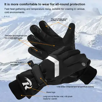 Мотоциклетные перчатки, перчатки для верховой езды, зимние водонепроницаемые перчатки с флисовой подкладкой, нескользящие перчатки для езды на мотоцикле с сенсорным экраном