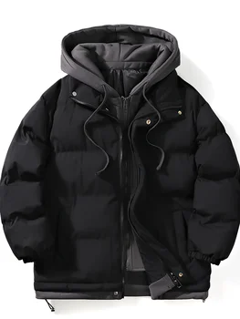 Мужская стильная теплая куртка с толстой подкладкой на осень-зиму