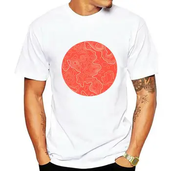 Мужская футболка с топографической картой, футболка с живым кораллом, женская футболка