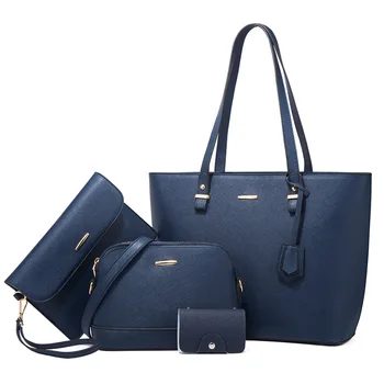 Набор сумок TRAVEASY из 4 предметов 2023 Простые композитные сумки Madam Pure Color, держатели для карт, сумка-конверт, сумка через плечо и набор сумок-тоут