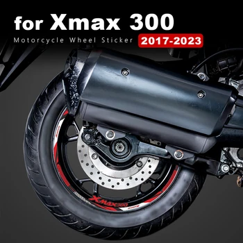 Наклейки на Колеса Мотоцикла Водонепроницаемые для Yamaha Xmax 300 Аксессуары 2023 X max 300 Xmax300 2022 2021 2020 2017-2019 Наклейка на Обод
