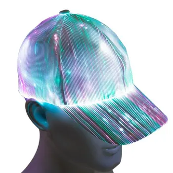 Новая бейсболка, 7-цветная мигающая светодиодная волоконно-оптическая шляпа, ночник, встроенный аккумулятор, Концертные неоновые кепки для ночного клуба в стиле хип-хоп.
