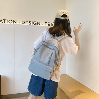 Новая водонепроницаемая студенческая школьная сумка большой емкости, однотонный глянцевый уличный Мужской женский рюкзак для ноутбука для путешествий, кемпинга