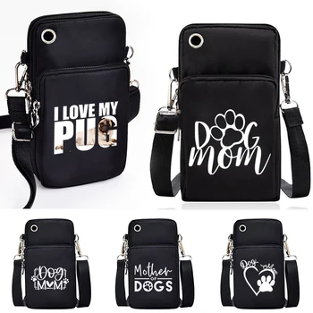 Новая сумка для мобильного телефона с собакой, Женская сумка-мессенджер, висячий кошелек для монет на шее, вертикальная сумочка с принтом мамы собаки, мини-маленькая сумка через плечо