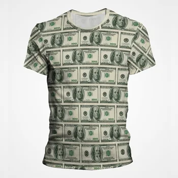 Новая футболка с 3D принтом USD Доллар США Rills Money Футболка Мужская Женская Летняя Модная Футболка С коротким рукавом Harajuku Крутая Повседневная Одежда