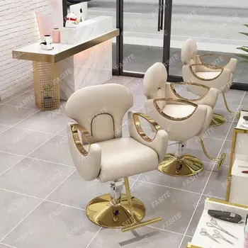 Новое стильное роскошное гидравлическое салонное кресло gold hairdresser chair furniture