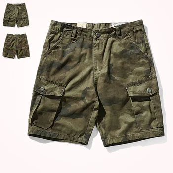 Новые летние камуфляжные шорты-карго с несколькими карманами, мужские модные повседневные мешковатые прямые брюки