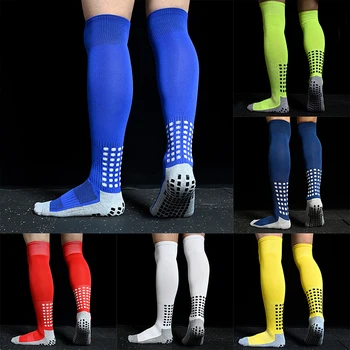 Новые мужские нескользящие футбольные носки, дышащее полотенце до колена, Низ для велоспорта, пеших прогулок, спортивных тренировок, длинные футбольные носки
