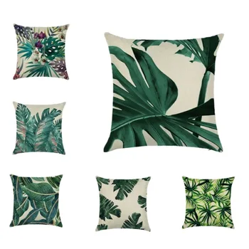 Новые тропические растения Монстера, наволочка с зелеными листьями, бархатный чехол для домашнего офиса, спальни, автомобильного декора F2200