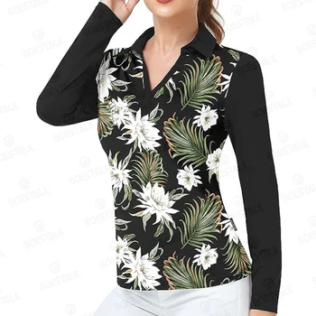 Одежда для гольфа 2022, женский осенний костюм с длинным рукавом, быстросохнущая Удобная тонкая спортивная высококачественная дышащая футболка