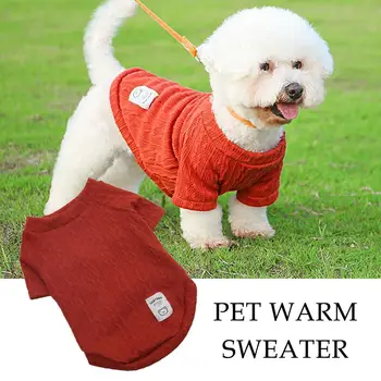 Одежда для домашних животных Теплый свитер Однотонный Свитер Удобная Нижняя рубашка
