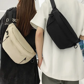 Однотонная нейлоновая женская сумка через плечо, модная женская нагрудная сумка, многофункциональная женская сумочка через плечо