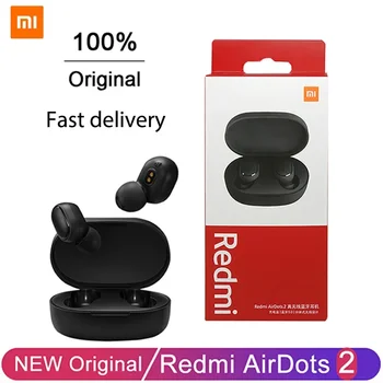Оригинальные наушники Xiaomi Redmi AirDots 2 Беспроводные наушники Bluetooth 5.0 TWS Спортивная стереомузыкальная гарнитура HiFi с микрофоном