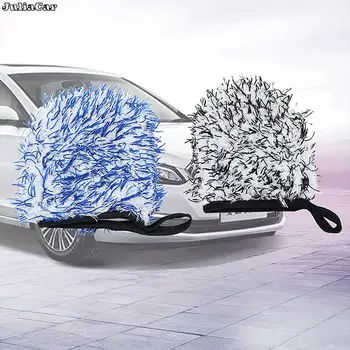 Перчатка для мытья автомобиля из микрофибры с ворсистым ворсом, 1 шт., Двусторонний карман для пальцев, рукавица для мытья колес автомобиля, автоматическая детализация автомобиля