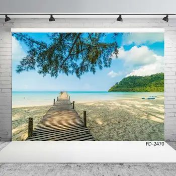 Песчаный пляж, Деревянный мост, пейзаж с морскими деревьями, портрет, Детский фон для фотосъемки, Фотографические фоны для фотостудии