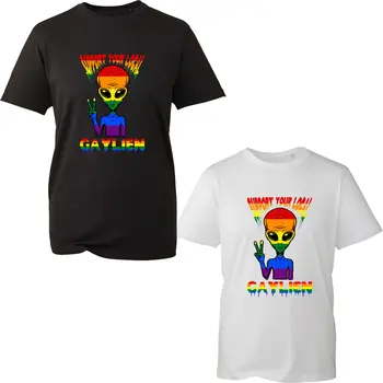 Поддержите свою местную футболку Gaylien, забавную ЛГБТ Space Alien Pride, ЛГБТК + футболку