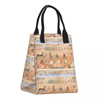 Портативная сумка для ланча, Свежая сумка-холодильник, Удобная сумка-контейнер для ланча, сцена Древнего Египта, сумка-контейнер