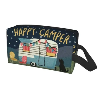 Приключенческие путешествия, Дорожная косметичка Happy Campers, Мультяшный Органайзер для косметики и туалетных принадлежностей для кемпинга на колесах Lady Beauty Storage Dopp Kit